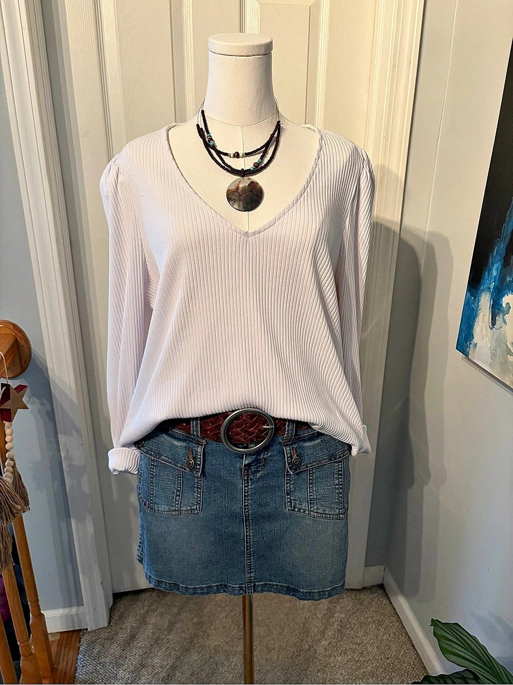INC International Concepts Fashion Basics Ribbed Tunic in White Size 1X NWT